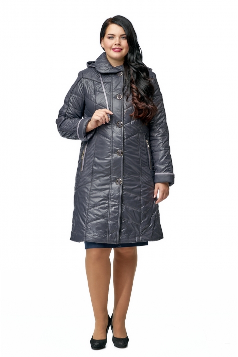 Женское пальто из текстиля с капюшоном 8010463