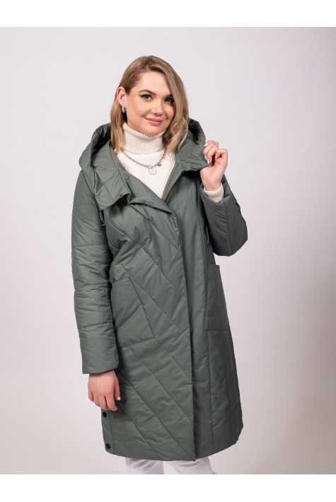 Женское пальто из текстиля с капюшоном 8023441